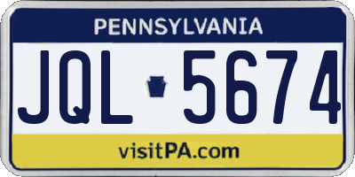 PA license plate JQL5674
