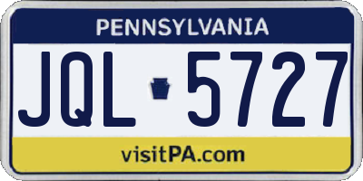 PA license plate JQL5727