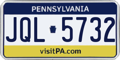 PA license plate JQL5732