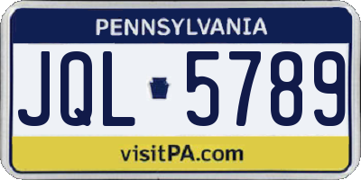 PA license plate JQL5789
