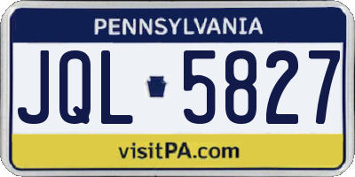 PA license plate JQL5827