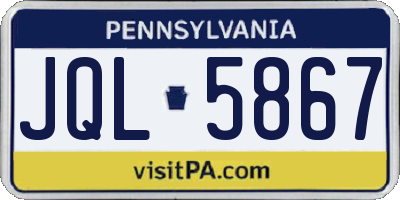 PA license plate JQL5867