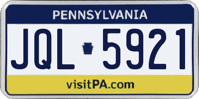 PA license plate JQL5921