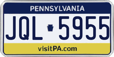 PA license plate JQL5955