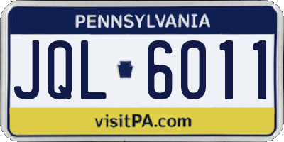 PA license plate JQL6011