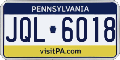 PA license plate JQL6018