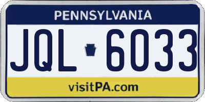PA license plate JQL6033