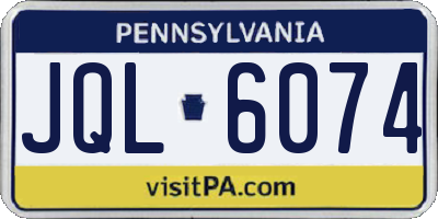 PA license plate JQL6074