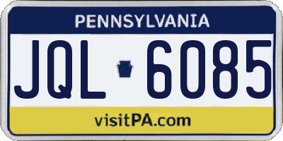 PA license plate JQL6085