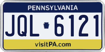 PA license plate JQL6121