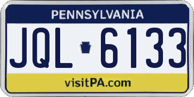 PA license plate JQL6133