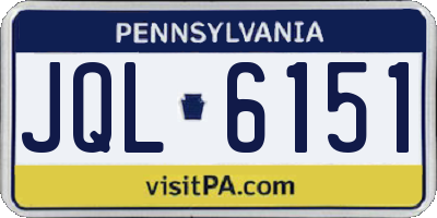 PA license plate JQL6151
