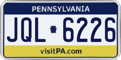 PA license plate JQL6226