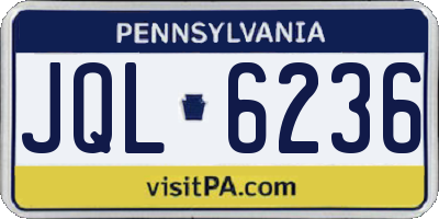 PA license plate JQL6236