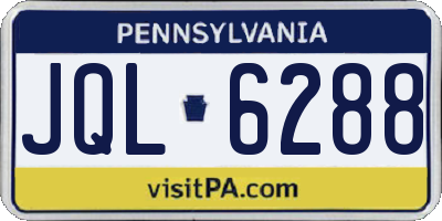 PA license plate JQL6288
