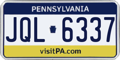 PA license plate JQL6337