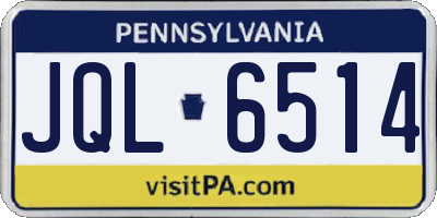PA license plate JQL6514