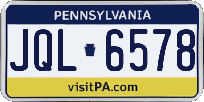 PA license plate JQL6578