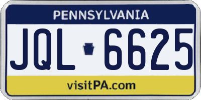 PA license plate JQL6625