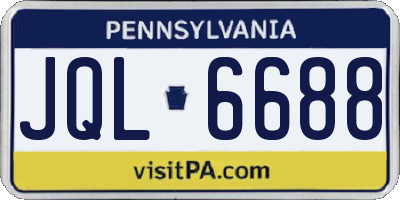 PA license plate JQL6688