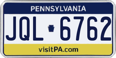 PA license plate JQL6762