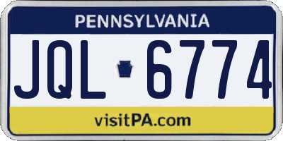 PA license plate JQL6774