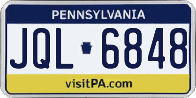 PA license plate JQL6848