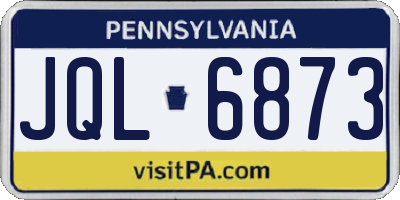 PA license plate JQL6873
