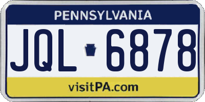PA license plate JQL6878