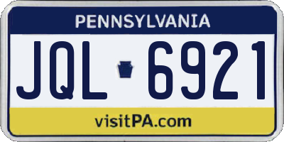 PA license plate JQL6921