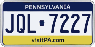 PA license plate JQL7227
