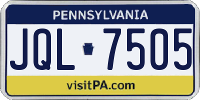PA license plate JQL7505
