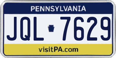 PA license plate JQL7629