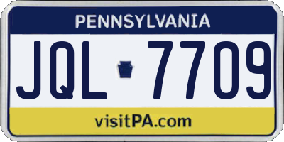 PA license plate JQL7709