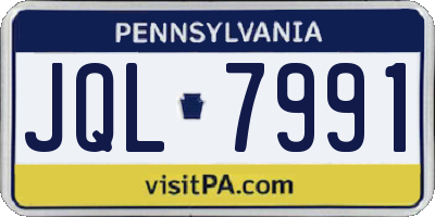 PA license plate JQL7991