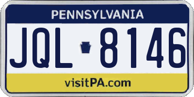 PA license plate JQL8146