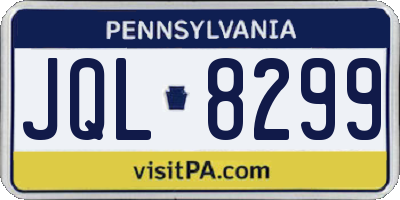PA license plate JQL8299