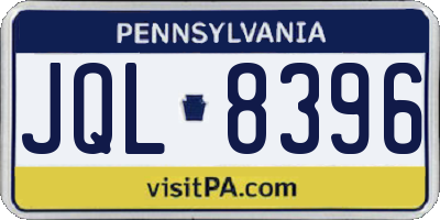 PA license plate JQL8396