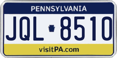 PA license plate JQL8510