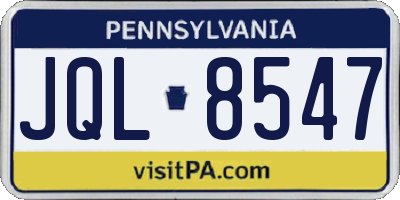 PA license plate JQL8547