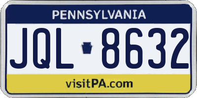 PA license plate JQL8632