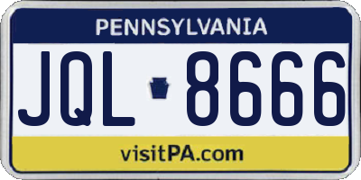 PA license plate JQL8666