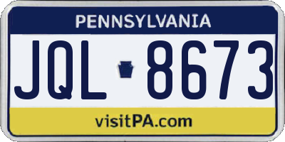 PA license plate JQL8673