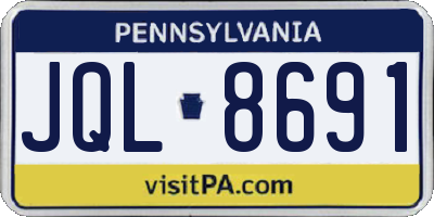PA license plate JQL8691