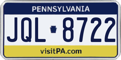 PA license plate JQL8722