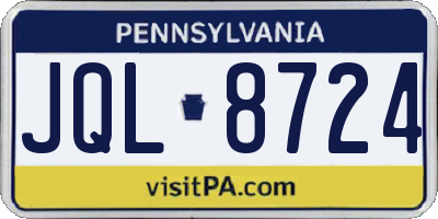 PA license plate JQL8724