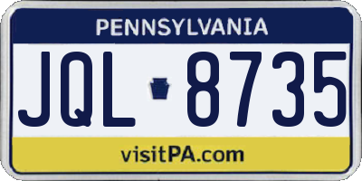 PA license plate JQL8735