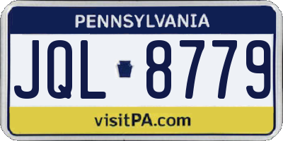 PA license plate JQL8779