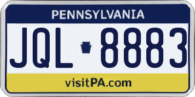 PA license plate JQL8883
