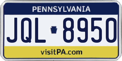PA license plate JQL8950